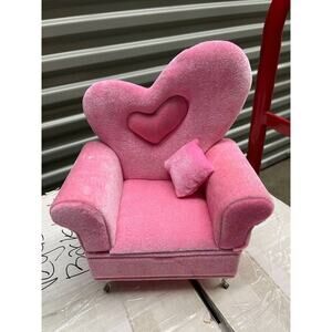 JEWELRY BOX - Light Pink Heart Shaped Chair w/ Pillow